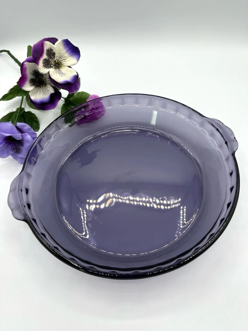 Pyrex Fluted Amethyst Glass Pie Plate. 9.5”” #229.
